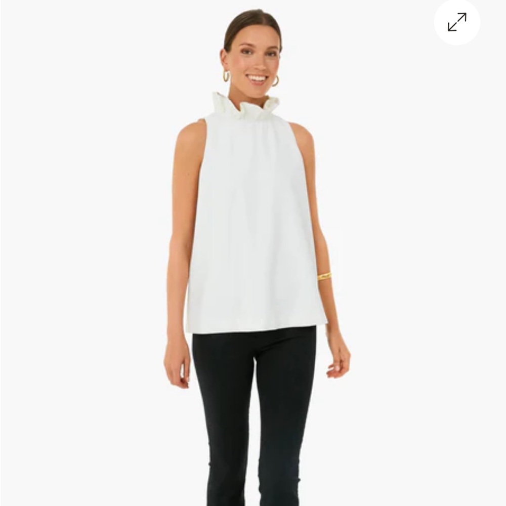 Tuckernuck Ivory Ruffle Neck Blouse - Picture 6 of 16